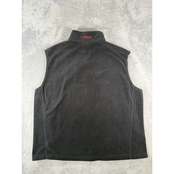 Columbia Georgia Bulldogs Fleece Vest Men's 2XL Black Full Zip Sleeveless - Picture 12 of 13